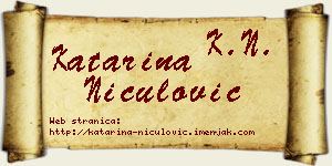 Katarina Niculović vizit kartica